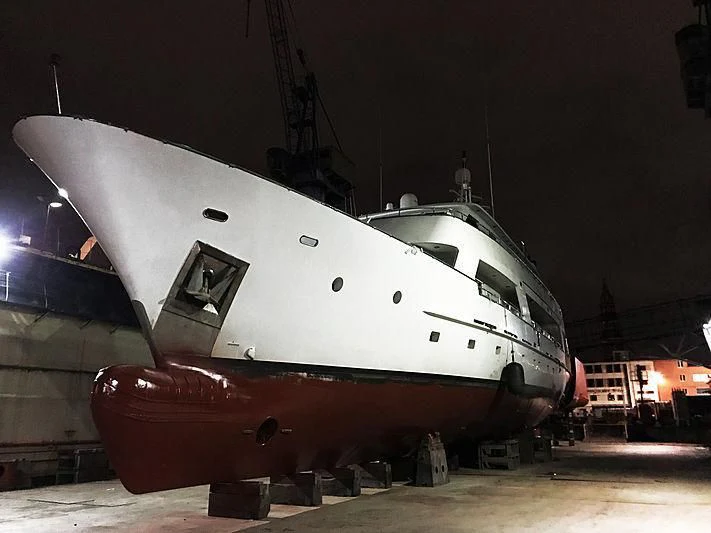 a space shuttle on a platform aboard COMMITMENT Yacht for Sale