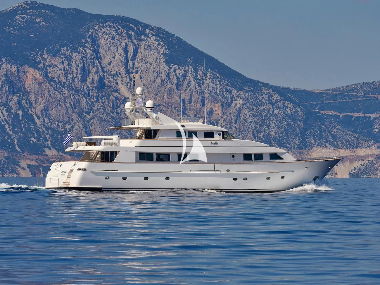 a boat on the water aboard IDYLLE Yacht for Sale