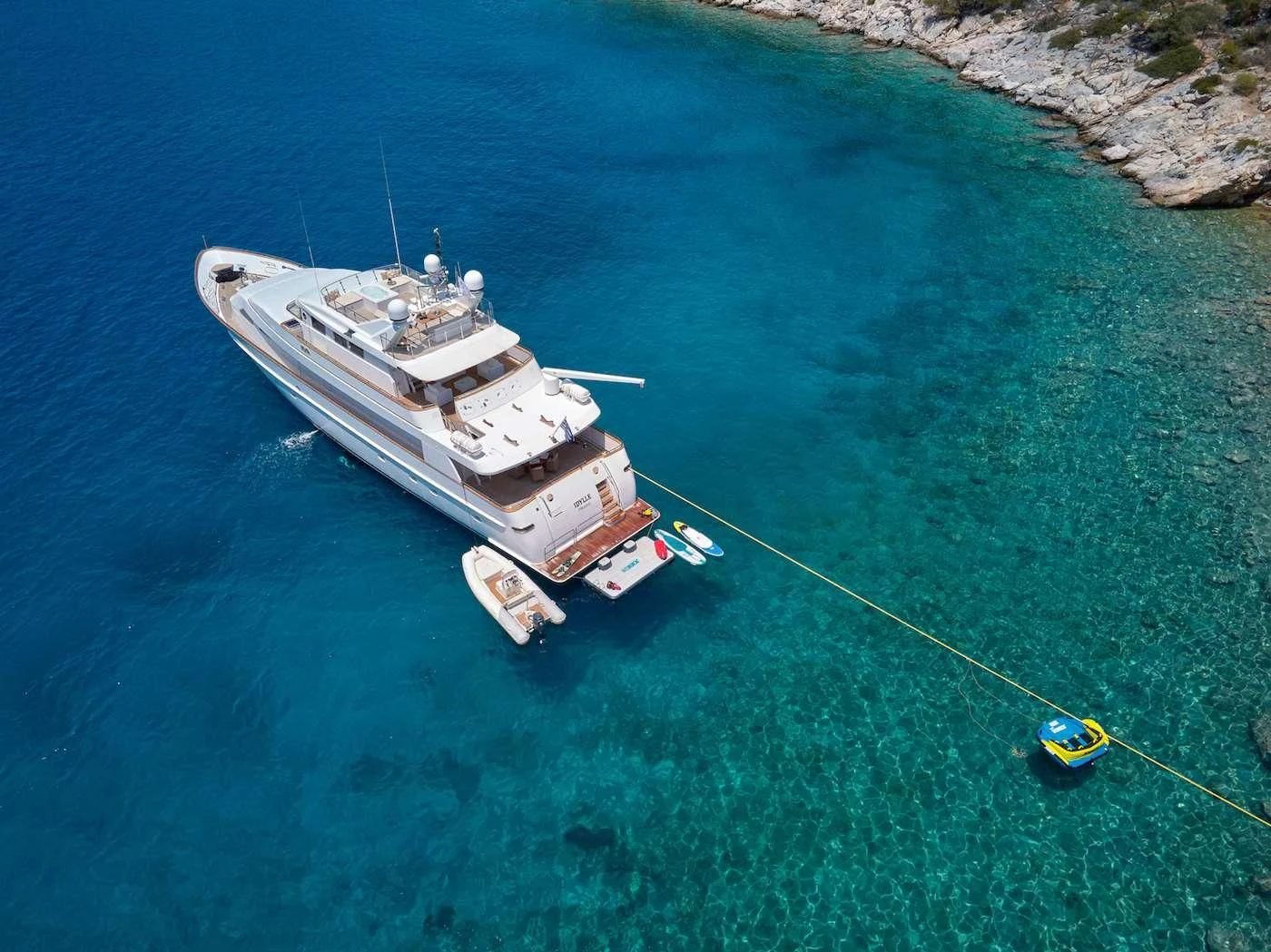 a boat on the water aboard IDYLLE Yacht for Sale
