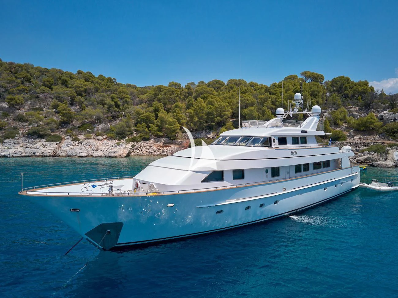 a boat on the water aboard IDYLLE Yacht for Sale
