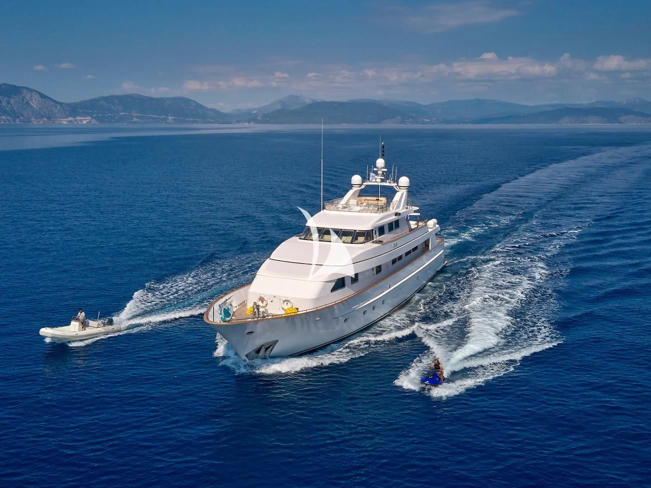 a boat on the water aboard IDYLLE Yacht for Sale
