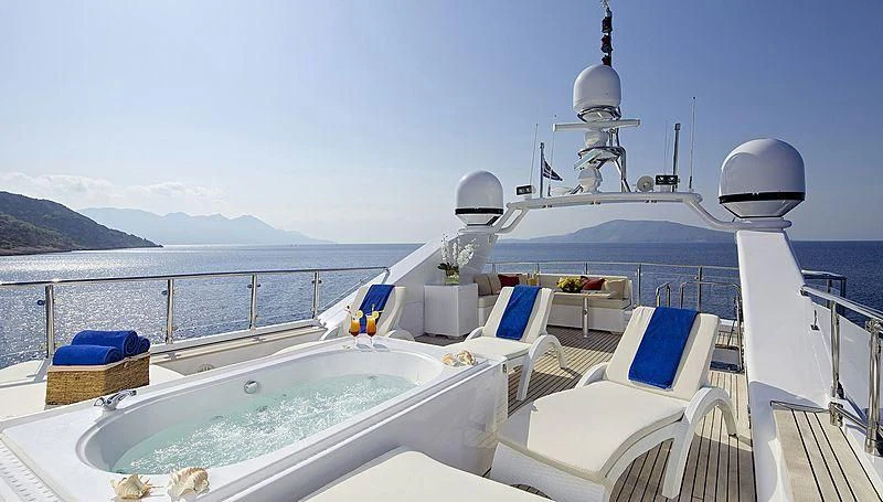 a boat on the water aboard IDYLLE Yacht for Sale