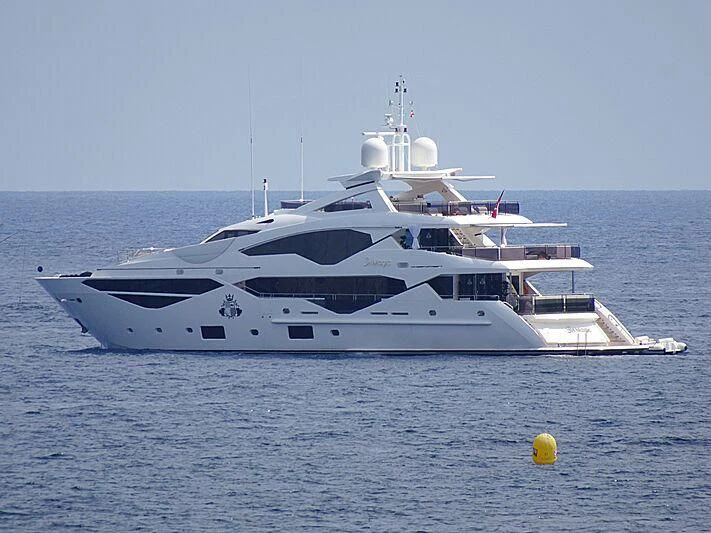 a white yacht in the water aboard NOAH Yacht for Charter
