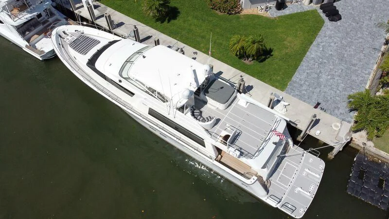 a high angle view of a boat aboard ESCAPE Yacht for Sale
