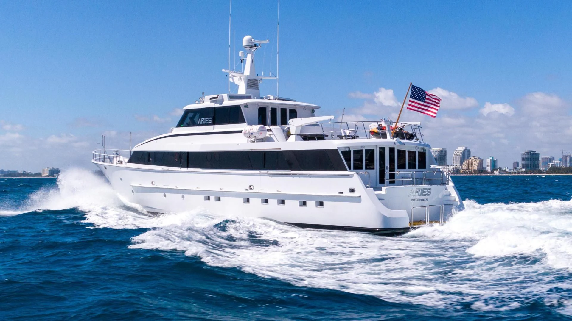 a boat on the water aboard ARIES Yacht for Sale