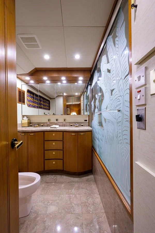 a bathroom with a sink and a toilet aboard ARIES Yacht for Sale