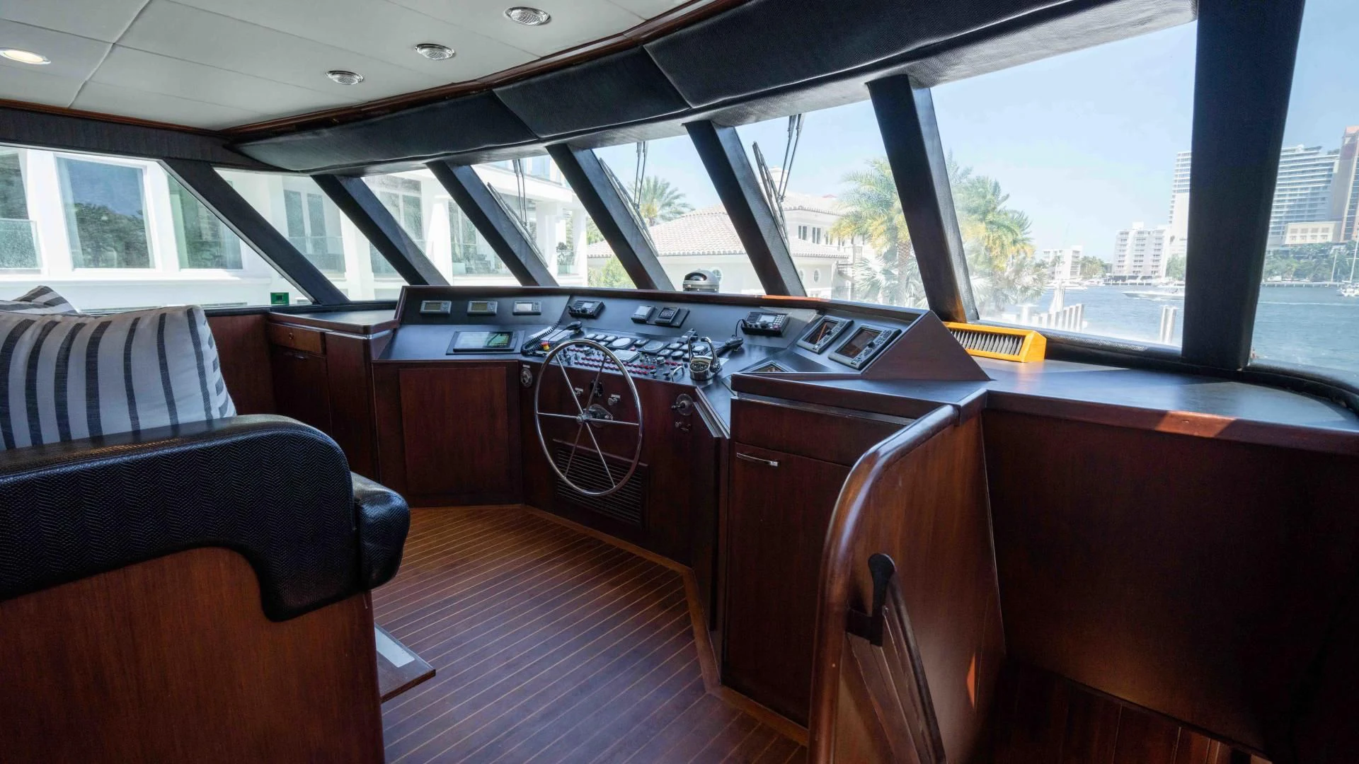 a room with a desk and a chair aboard ARIES Yacht for Sale