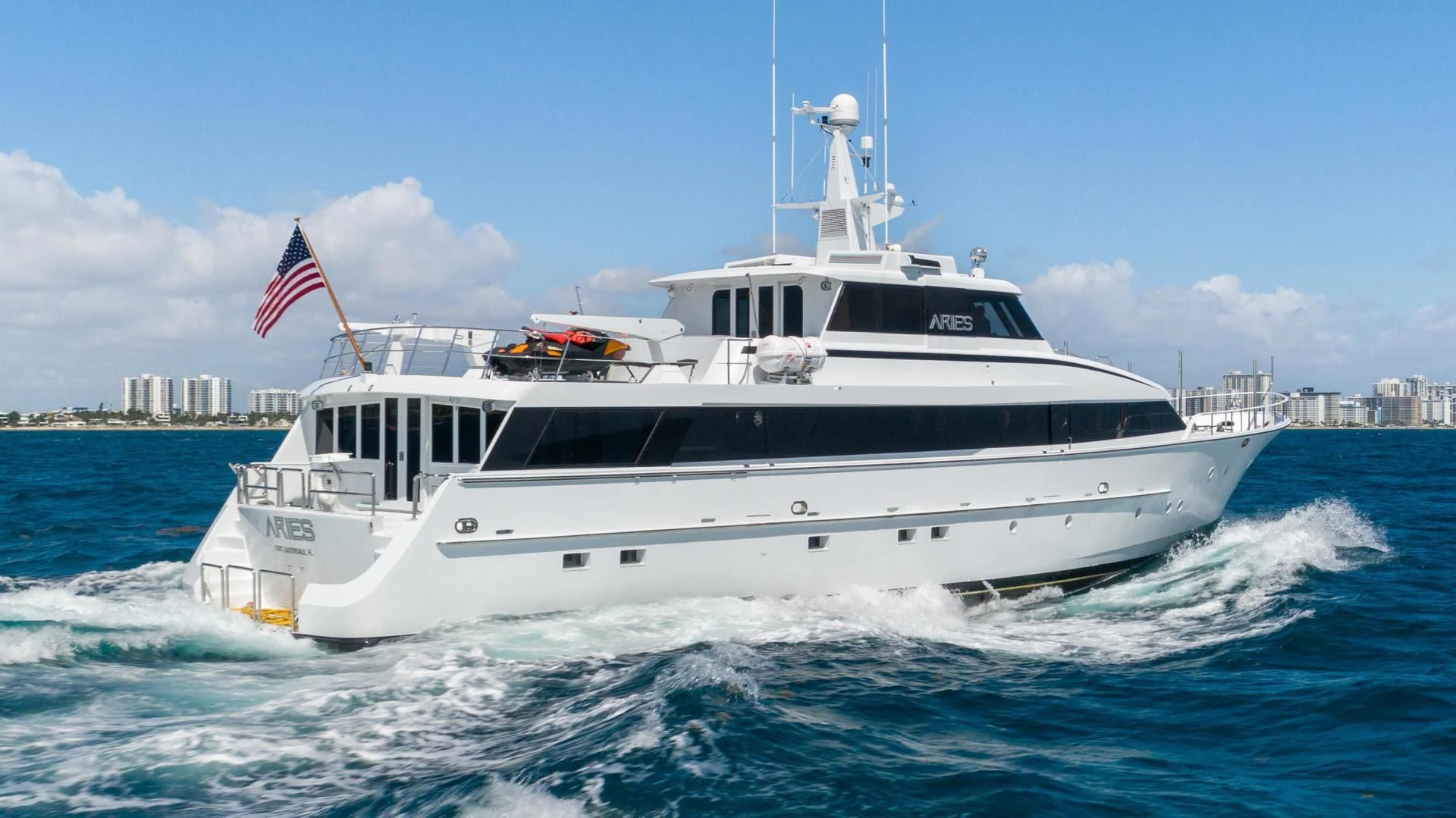 a boat on the water aboard ARIES Yacht for Sale