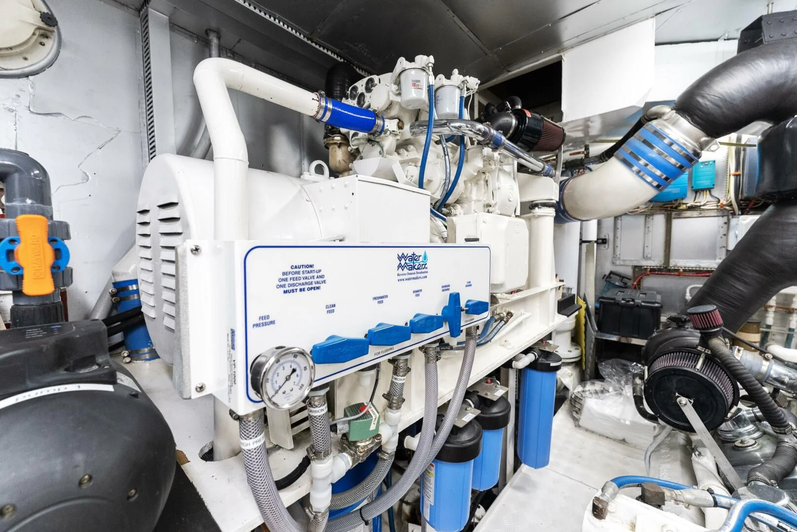 a machine with blue and white parts aboard ARIES Yacht for Sale