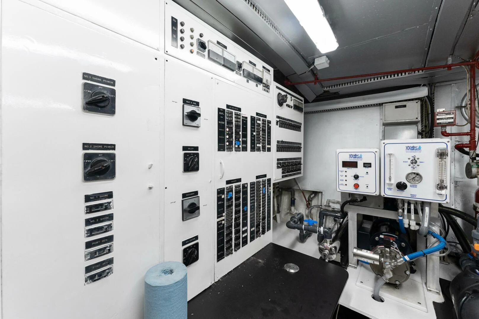 a room with machinery aboard ARIES Yacht for Sale