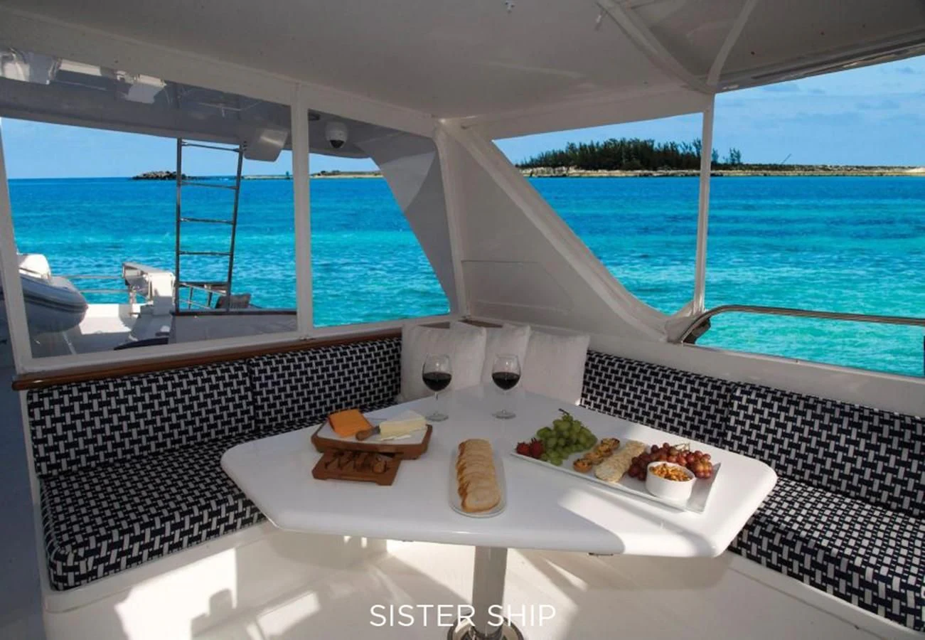 a table with food on it aboard 860 MY Yacht for Sale