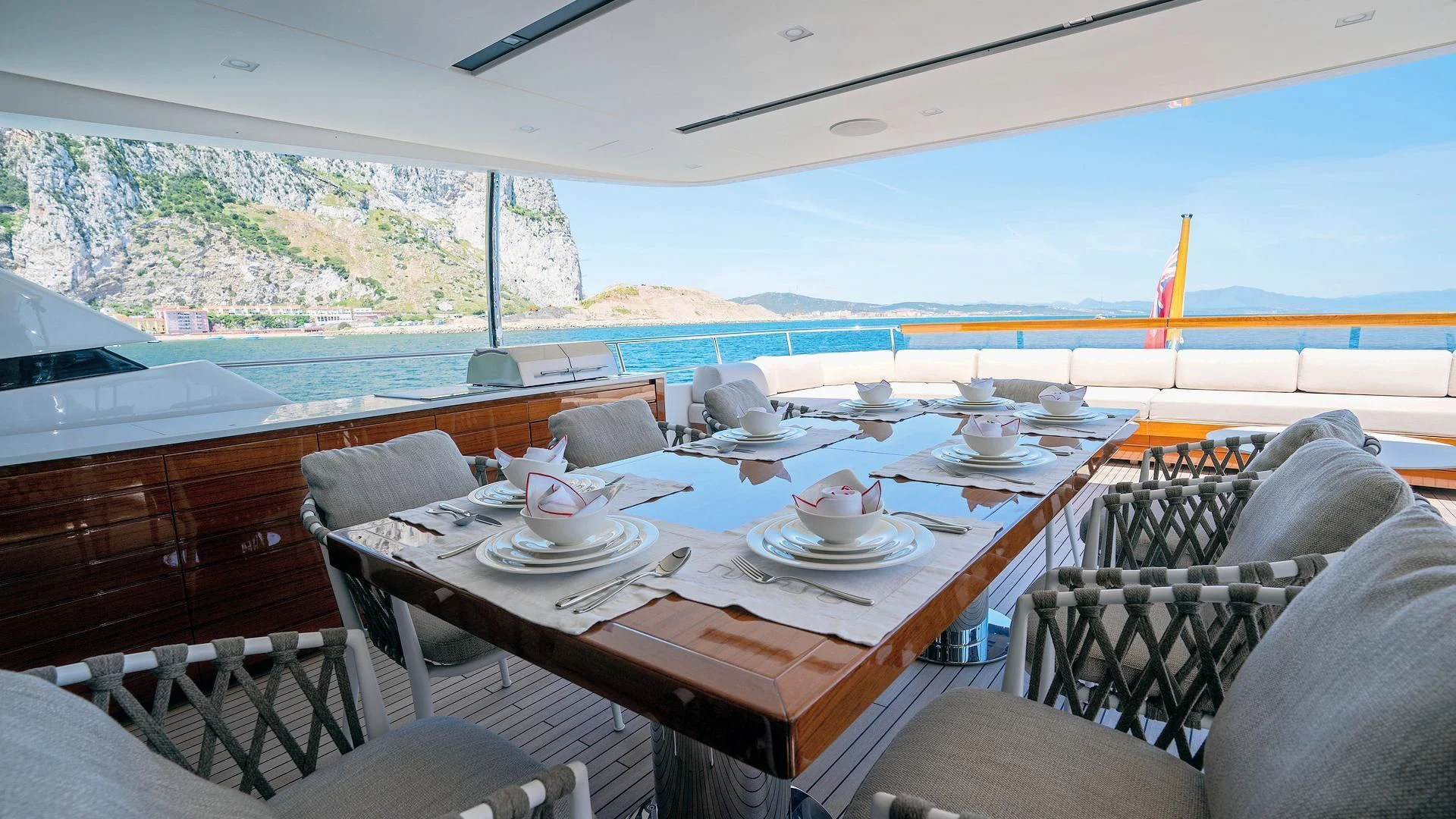 a table on a boat aboard SUPERNOVA Yacht for Sale