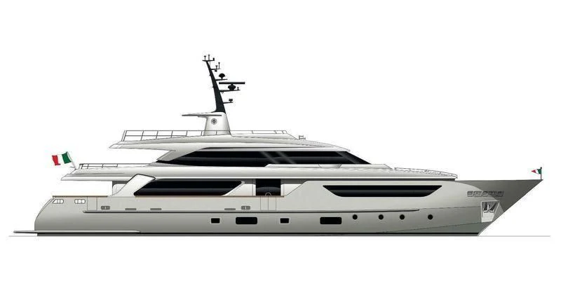 a grey and white ship aboard SUPERNOVA Yacht for Sale