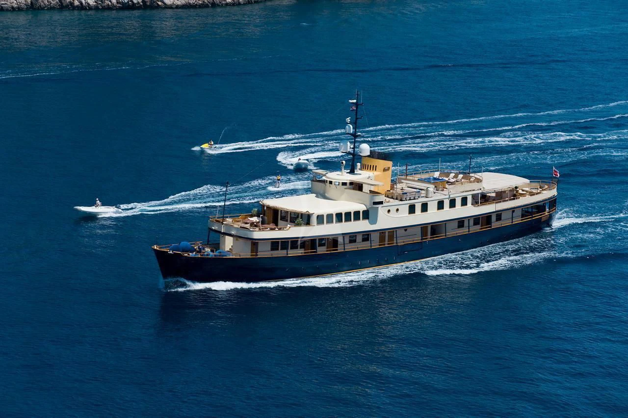 a large ship on the water aboard SEAGULL II Yacht for Sale