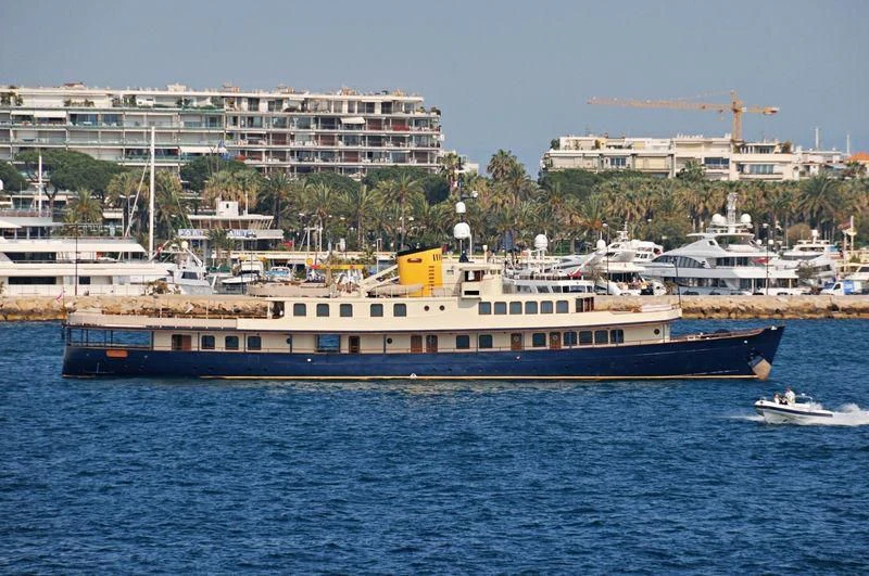 a large ship in the water aboard SEAGULL II Yacht for Sale