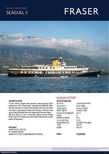 a ship in the water aboard SEAGULL II Yacht for Sale