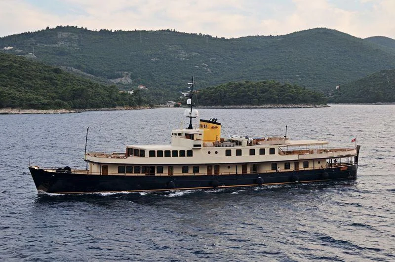 a large ship in the water aboard SEAGULL II Yacht for Sale