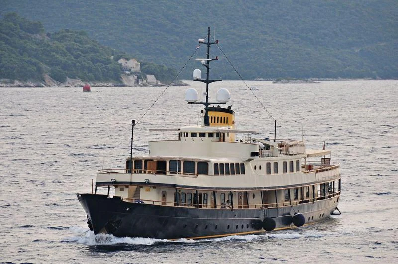 a large ship in the water aboard SEAGULL II Yacht for Sale