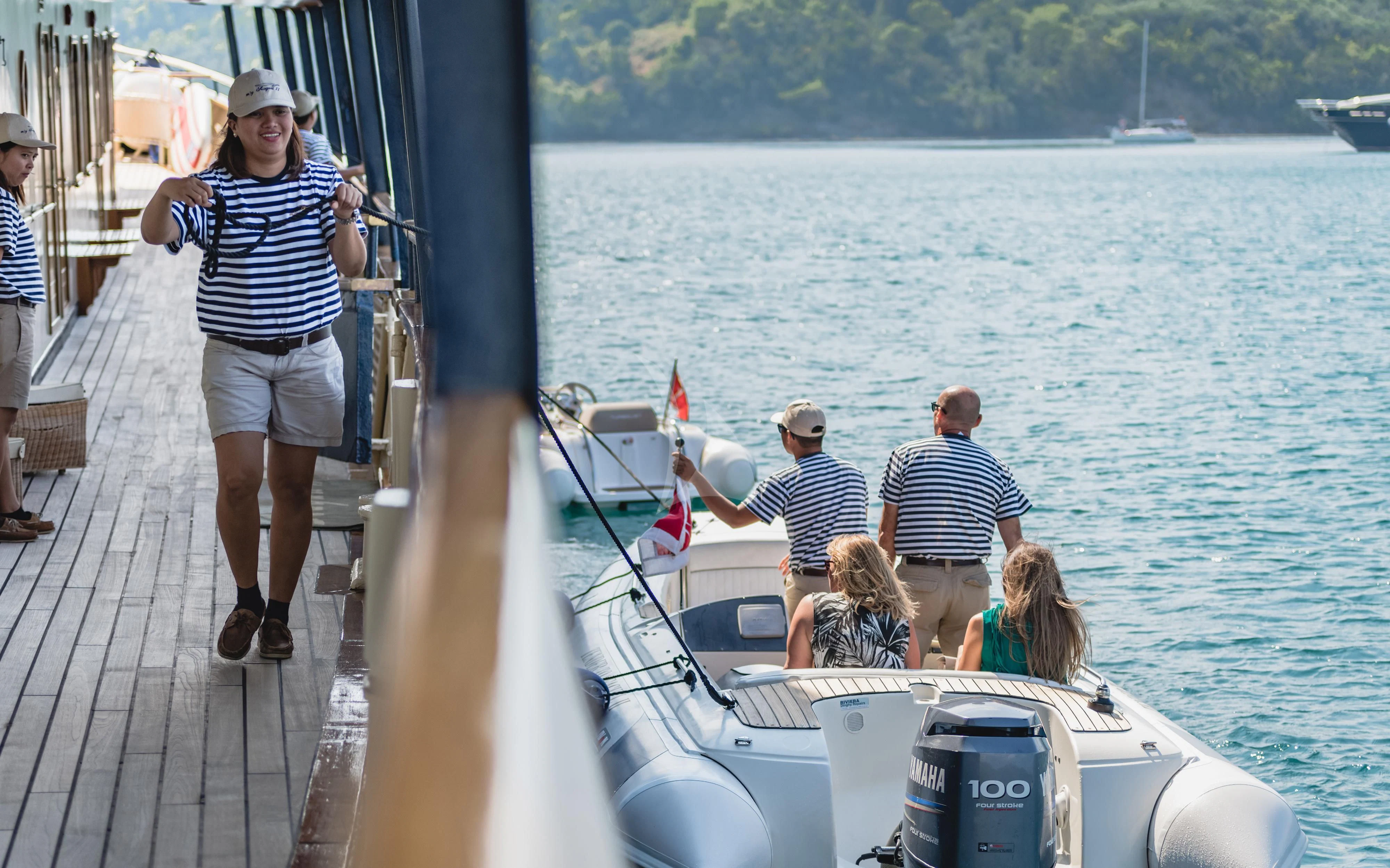 a group of people on a boat aboard SEAGULL II Yacht for Sale