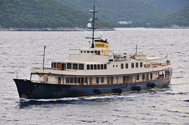 a large boat in the water aboard SEAGULL II Yacht for Sale
