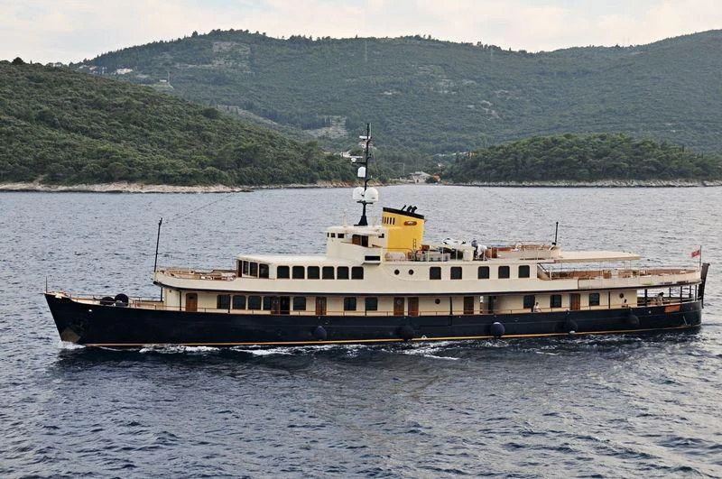 a large ship in the water aboard SEAGULL II Yacht for Sale