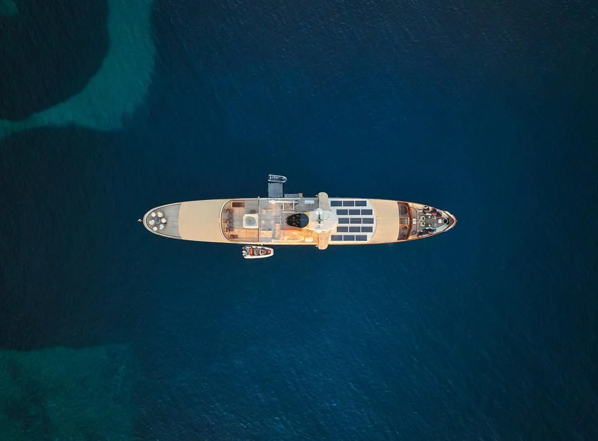 a space ship in the ocean aboard SEAGULL II Yacht for Sale