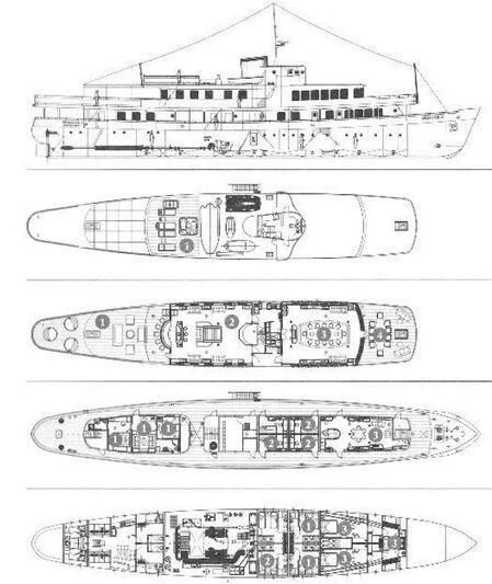 diagram, engineering drawing aboard SEAGULL II Yacht for Sale