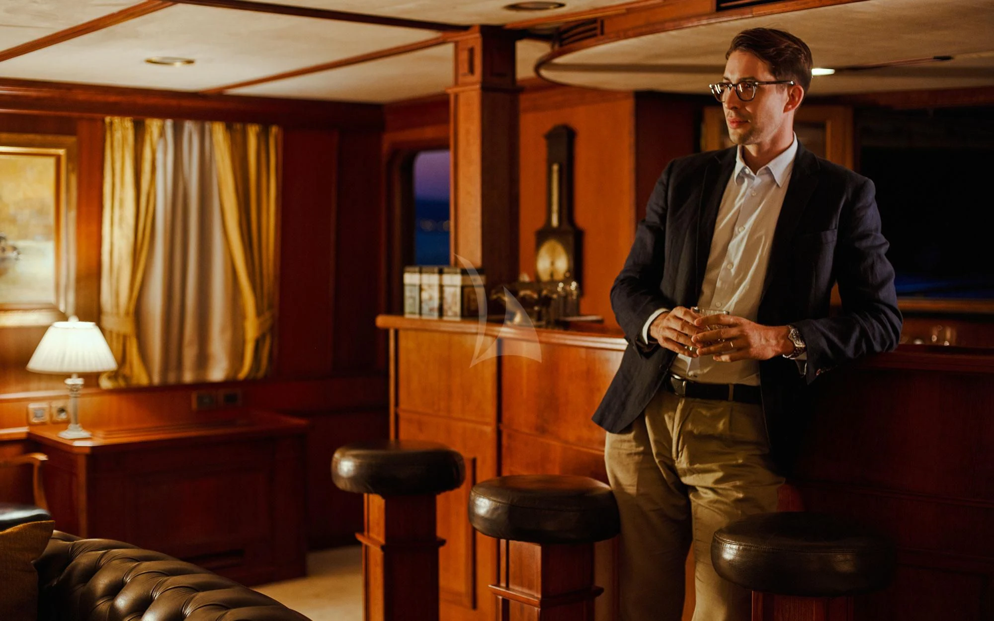 a person standing in a room aboard SEAGULL II Yacht for Sale