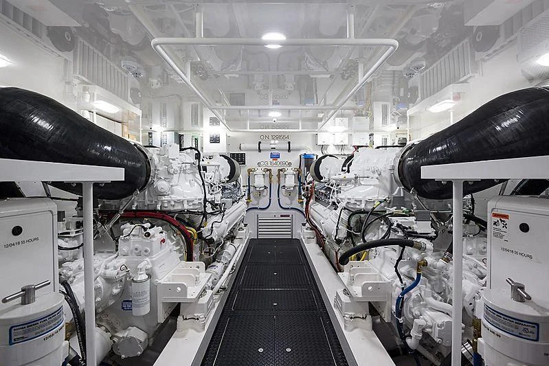 a room with machinery aboard PARTY OF FIVE Yacht for Sale