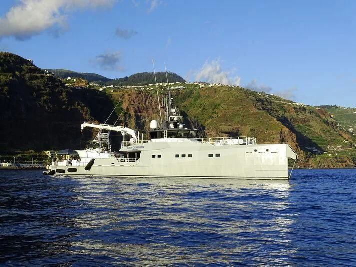 a boat on the water aboard BAD COMPANY SUPPORT Yacht for Charter