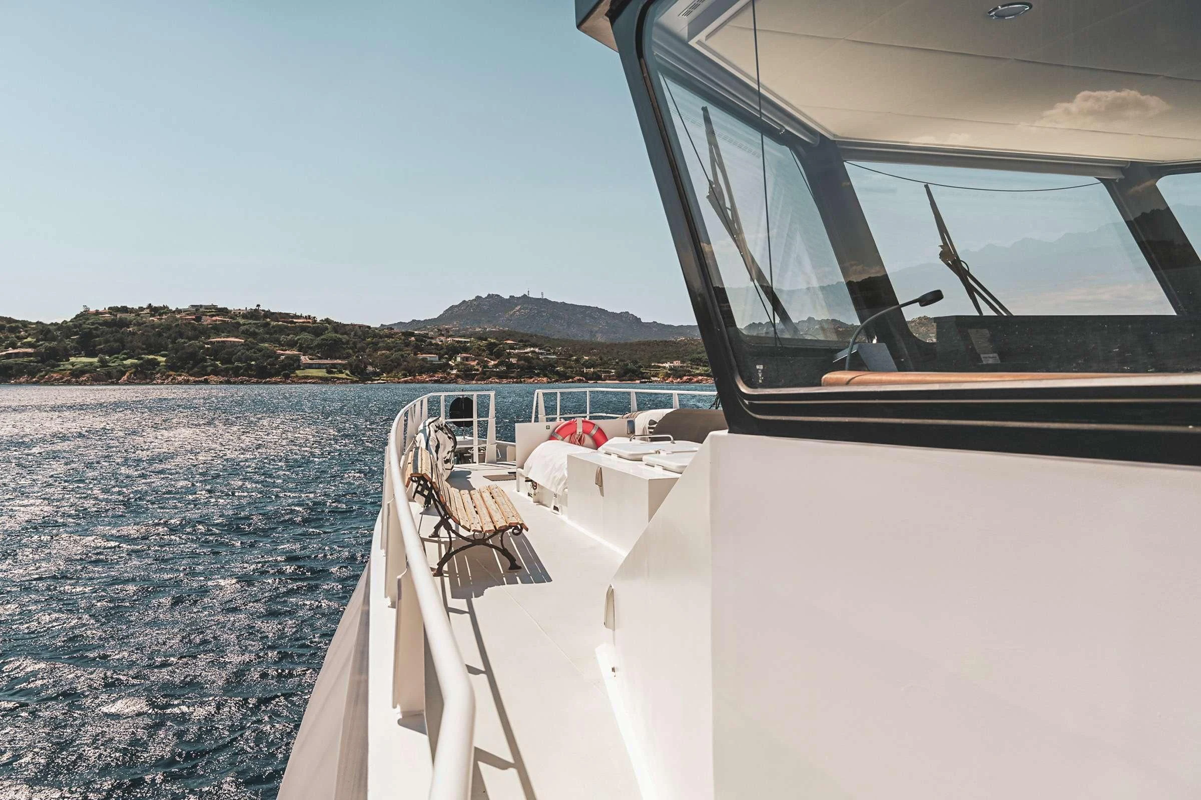 a boat on the water aboard BAD COMPANY SUPPORT Yacht for Charter