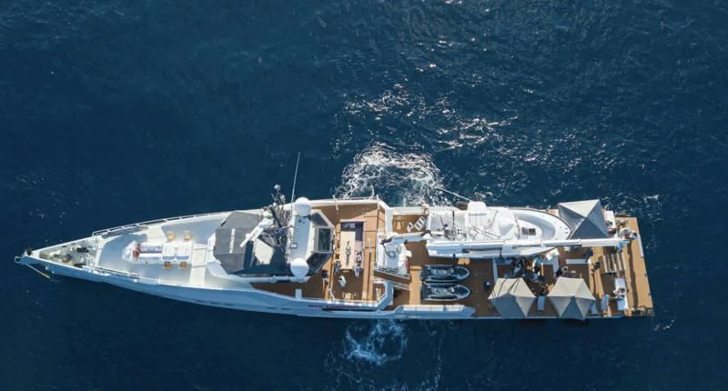 a ship in the water aboard BAD COMPANY SUPPORT Yacht for Charter