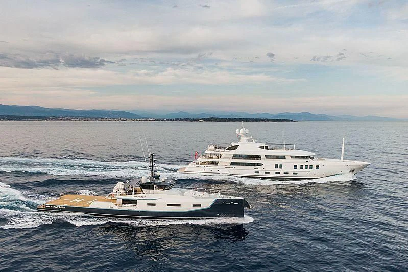 a couple of boats in the water aboard BAD COMPANY SUPPORT Yacht for Charter