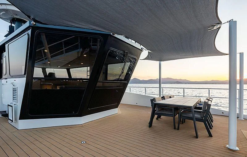 a boat on the water aboard BAD COMPANY SUPPORT Yacht for Charter