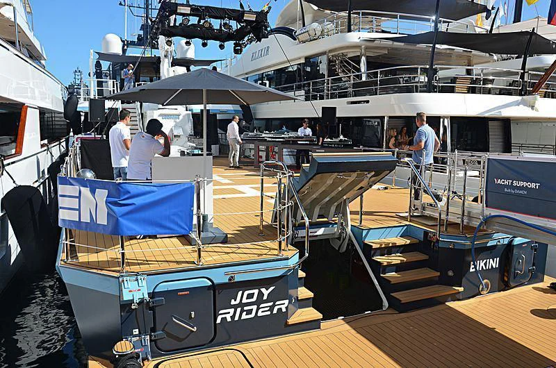 a boat with a boat on it aboard BAD COMPANY SUPPORT Yacht for Charter