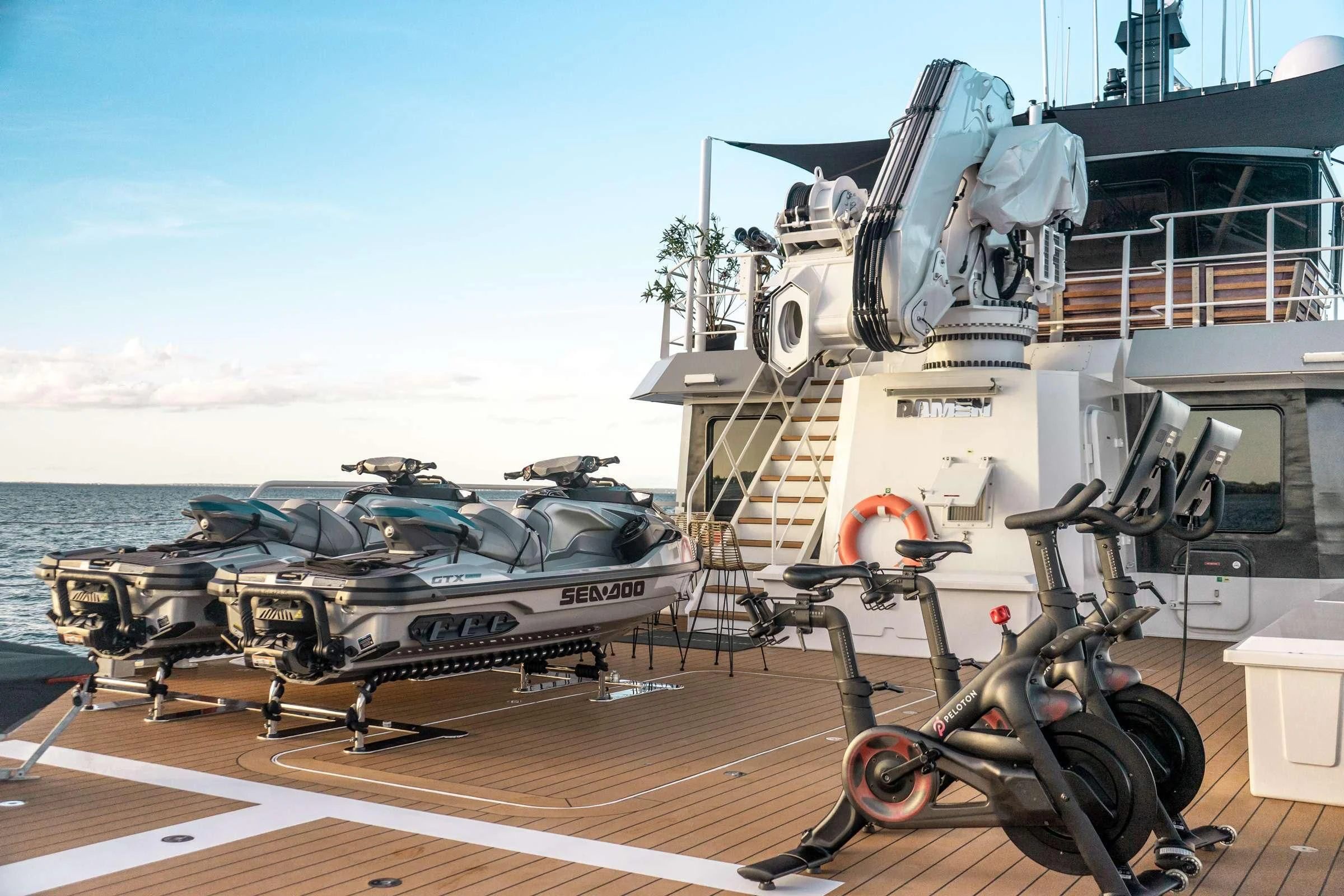 a ship on a deck aboard BAD COMPANY SUPPORT Yacht for Charter