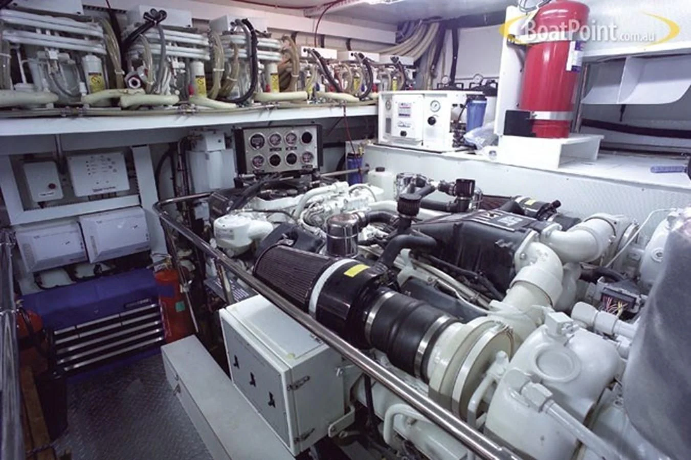 a room with machinery aboard SALT II Yacht for Sale