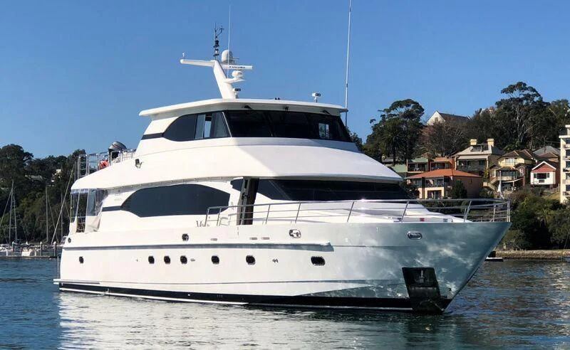 a white yacht in the water aboard SALT II Yacht for Sale