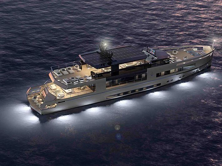 a space ship in the water aboard ANTONINI NAVI SUY 135 Yacht for Sale