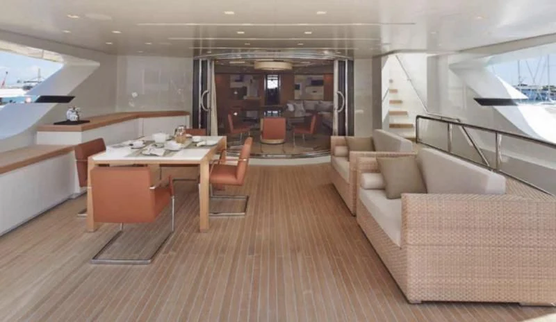 a room with a couch and a table aboard APRIES W Yacht for Sale