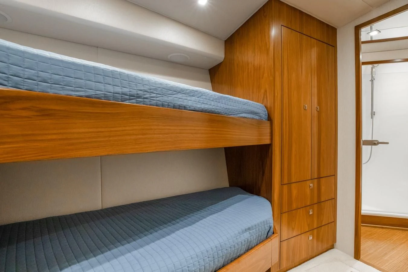 a bed in a room aboard TEUSEAS Yacht for Sale