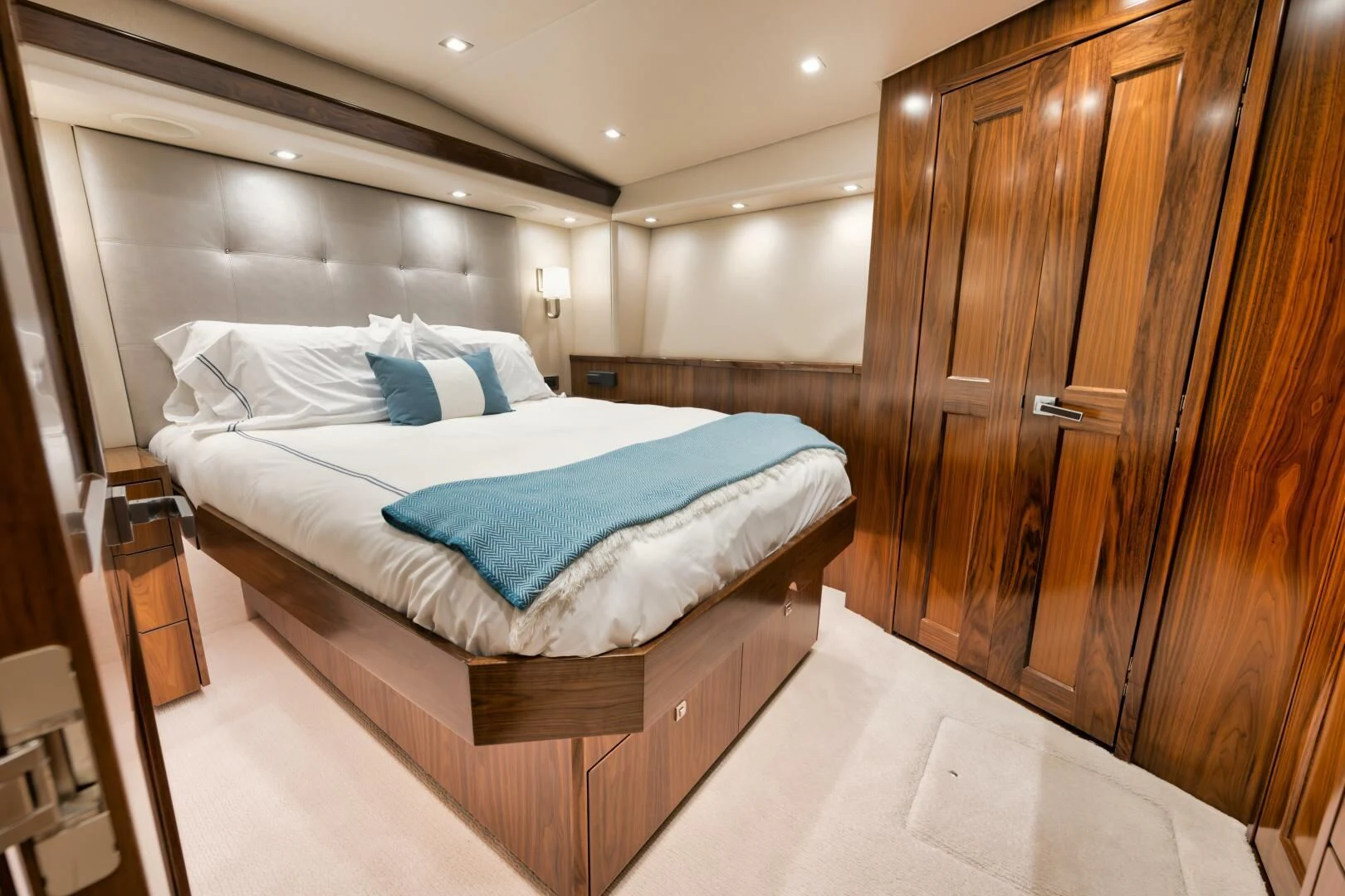 a bed in a room aboard TEUSEAS Yacht for Sale