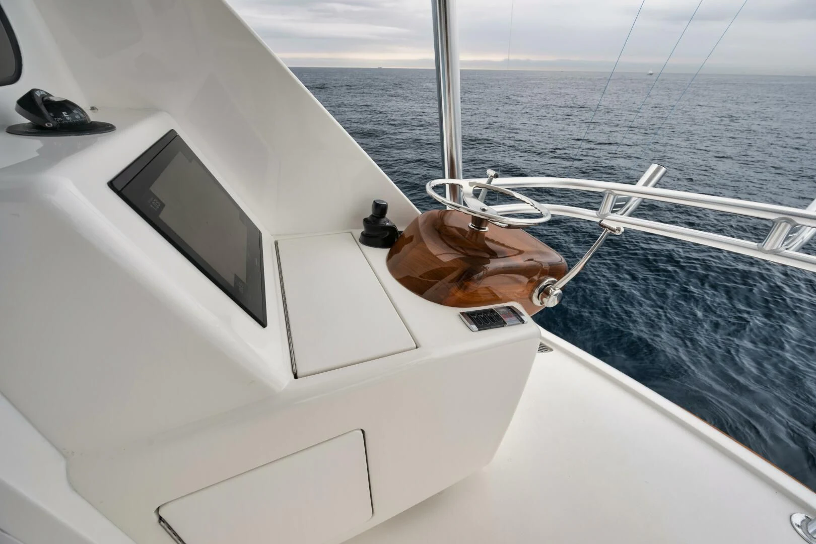 a boat with a phone on the front aboard TEUSEAS Yacht for Sale
