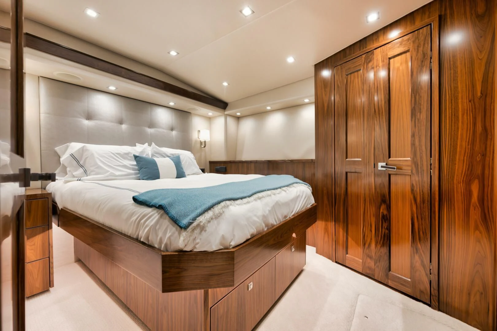a bed in a room aboard TEUSEAS Yacht for Sale