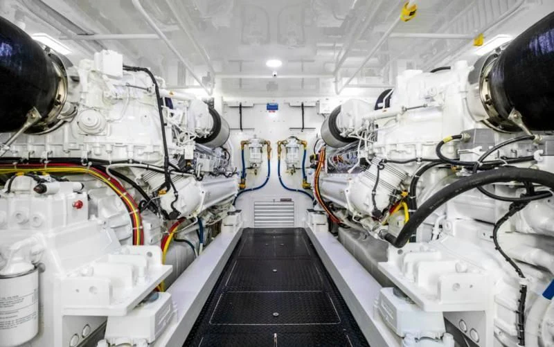 a large room with machinery aboard TEUSEAS Yacht for Sale