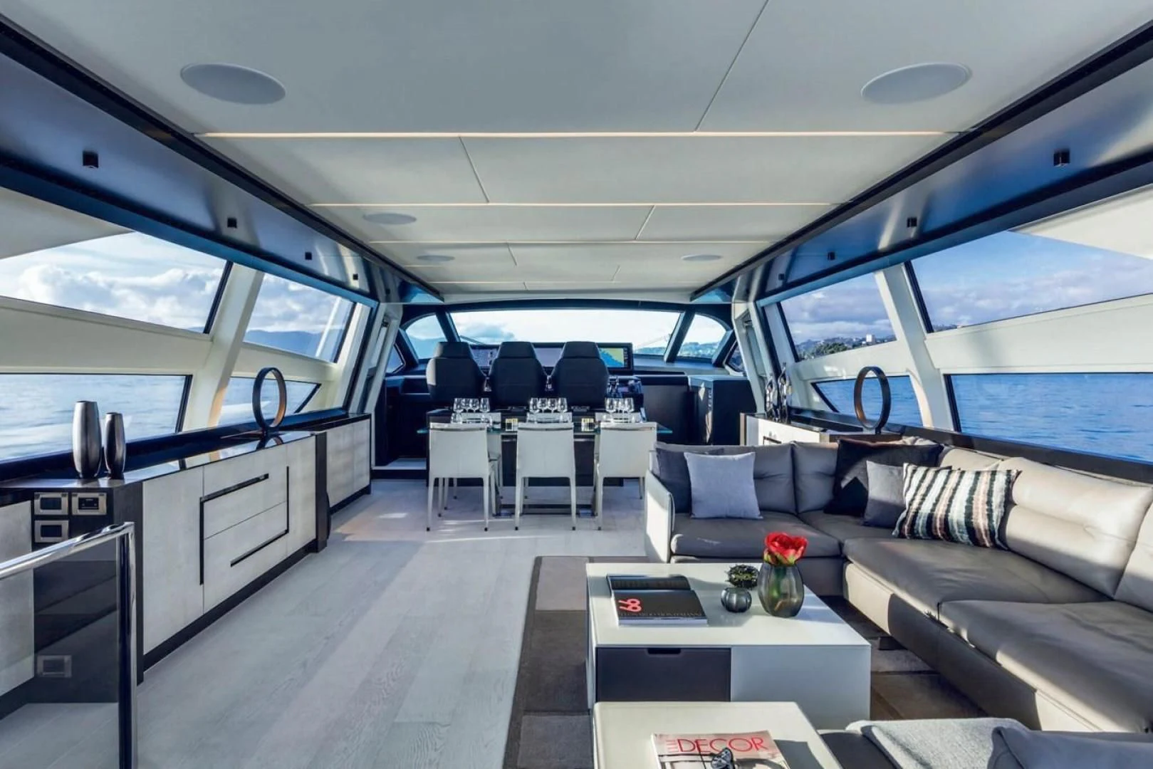 inside of a vehicle aboard OUR TRADE Yacht for Sale