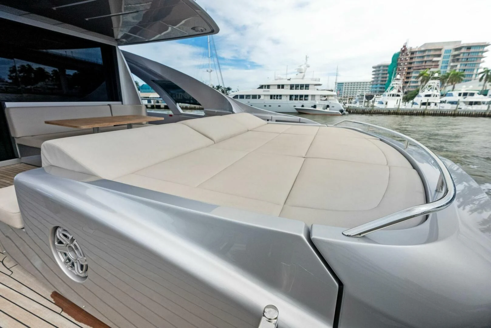 the front of a boat aboard OUR TRADE Yacht for Sale