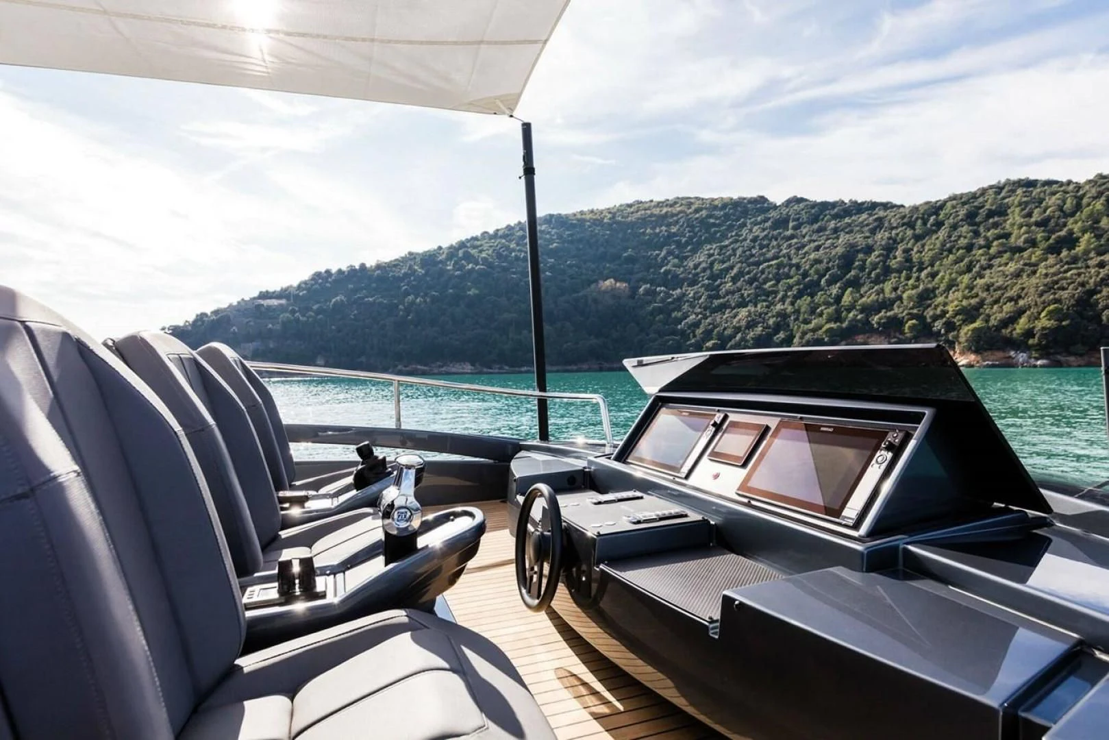 a boat on the water aboard OUR TRADE Yacht for Sale