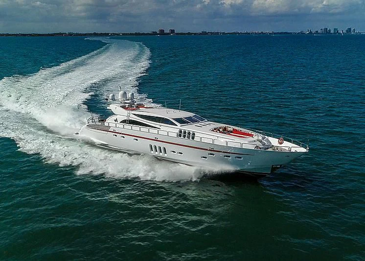 a large white boat on the water aboard GO Yacht for Sale