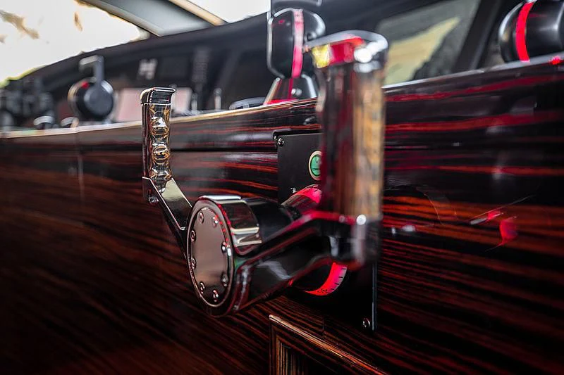 the inside of a car aboard GO Yacht for Sale
